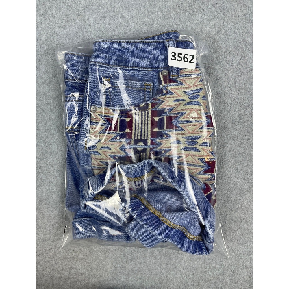 Bullhead Denim Co. Mom Shorts Womens 3 Juniors Blue Embroidered High Rise Casual - Picture 10 of 10